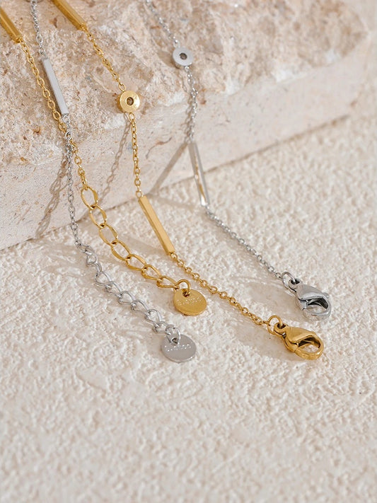 Thin chain zircon link minimalist bracelet - product image