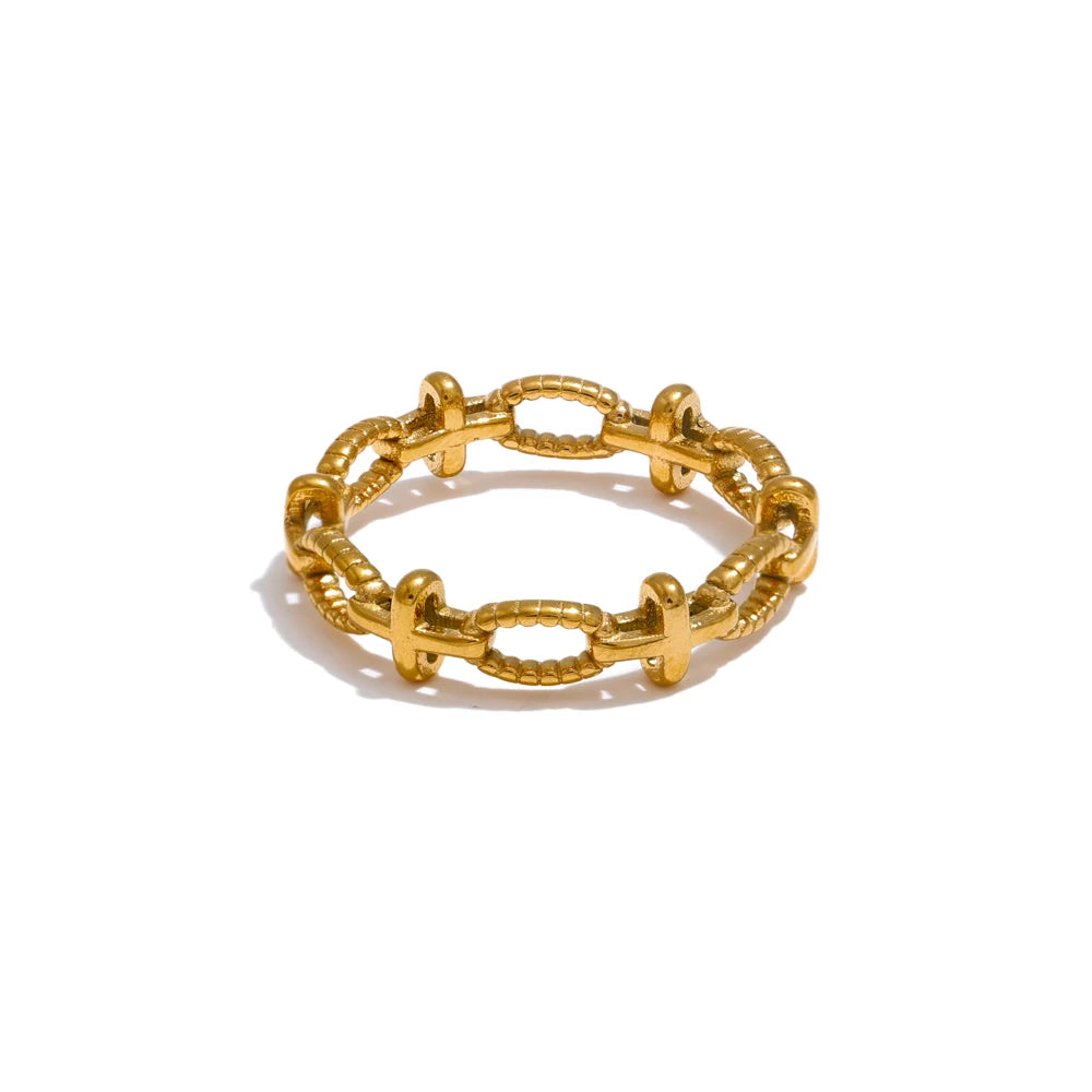 Thin cross chain fashion modern ring - product image