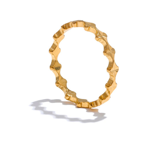 Thin modern gold silver color minimalist ring - product image