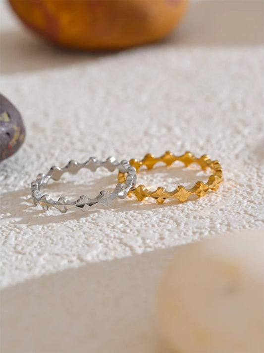 Thin modern gold silver color minimalist ring - product image