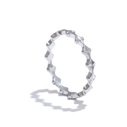 Thin modern gold silver color minimalist ring - product image