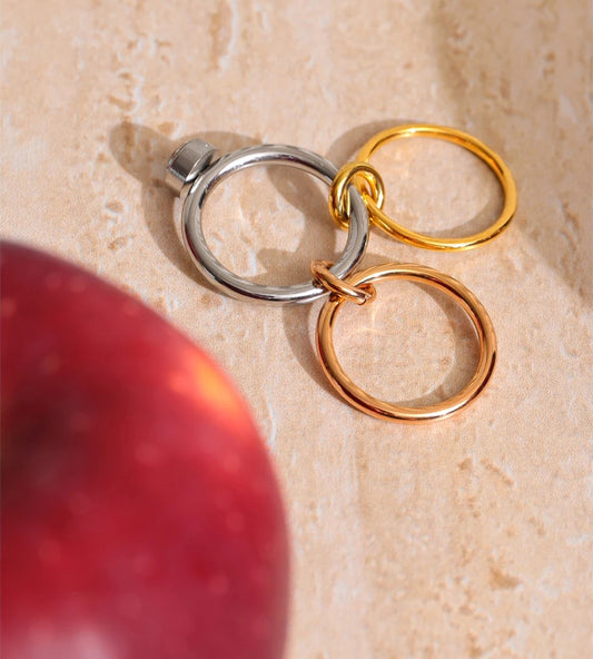 Three colors layered stacked finger ring - product image