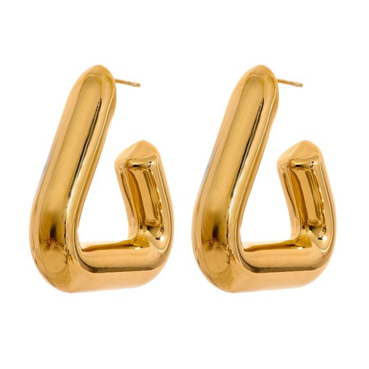 Triangle chunky hoop earrings - product image