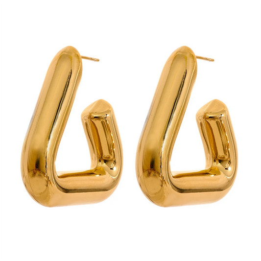 Triangle chunky hoop earrings - product image