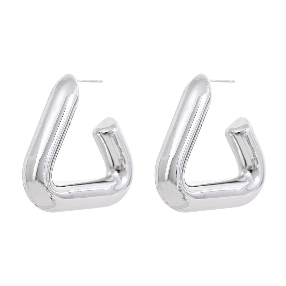 Triangle chunky hoop earrings - product image