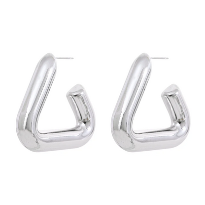 Triangle chunky hoop earrings - product image