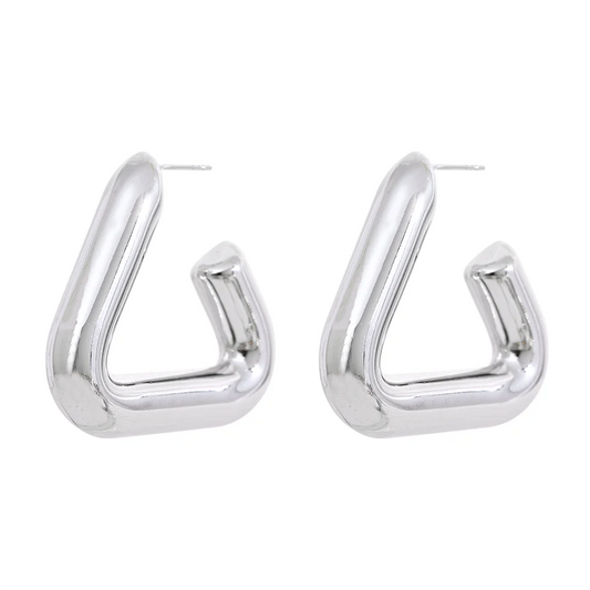 Triangle chunky hoop earrings - product image