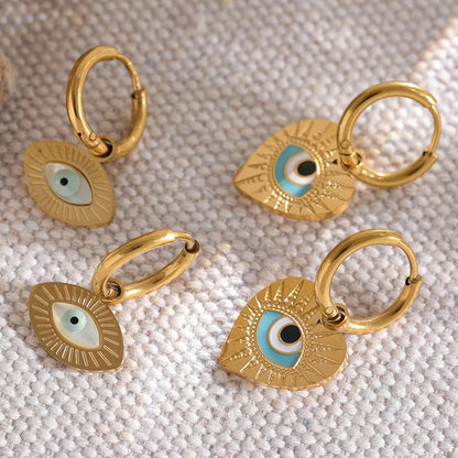 Turkey evil eye hoop earrings women charm - product image
