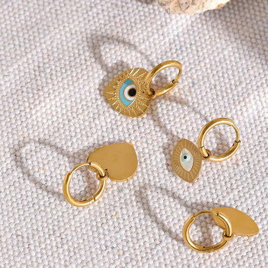 Turkey evil eye hoop earrings women charm - product image