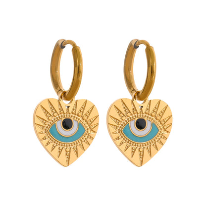 Turkey evil eye hoop earrings women charm - product image