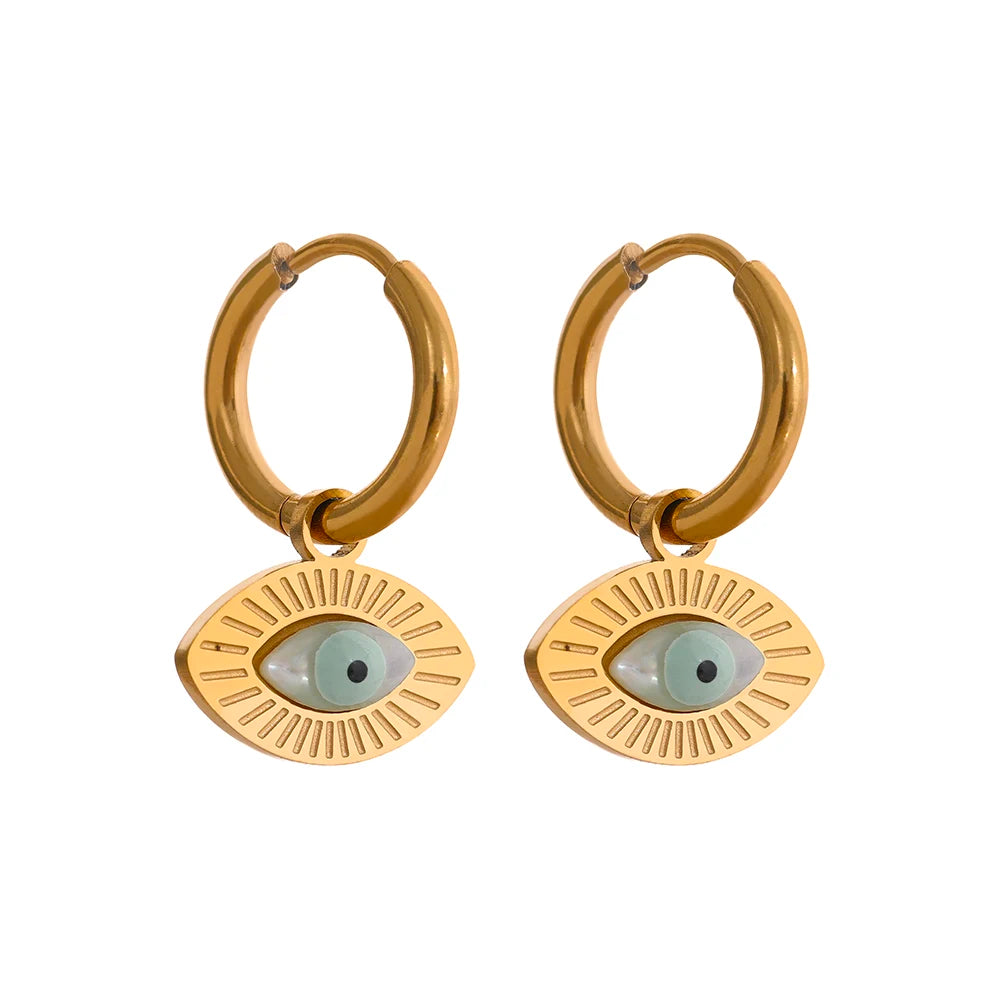 Turkey evil eye hoop earrings women charm - product image