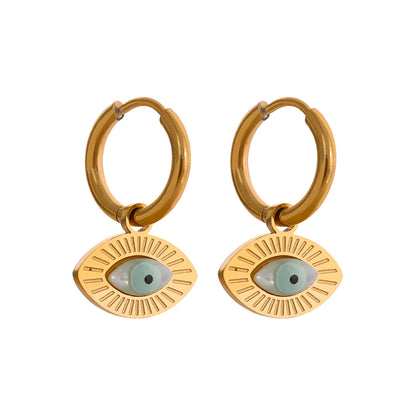 Turkey evil eye hoop earrings women charm - product image