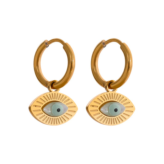 Turkey evil eye hoop earrings women charm - product image