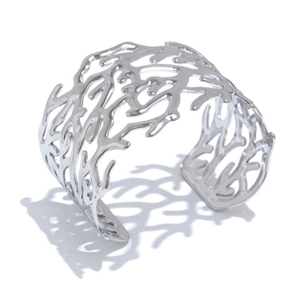 Twig minimalist hollow wide cuff bracelet - product image