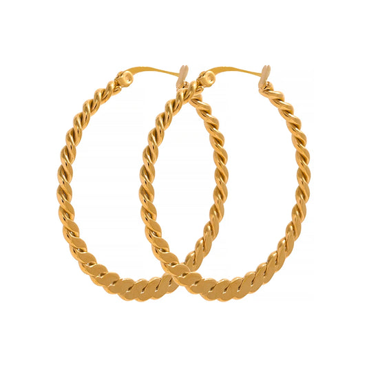 Twist big minimalist hoop earrings women fashion - product image