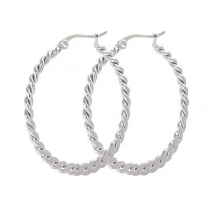 Twist big minimalist hoop earrings women fashion - product image