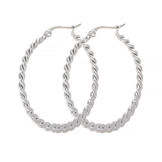 Twist big minimalist hoop earrings women fashion - product image