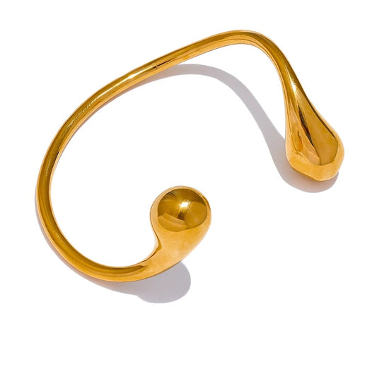 Twisted cuff open minimalist charm bracelet - product image