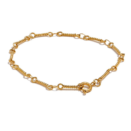 Twisted handmade minimalist chain charm bracelet - product image