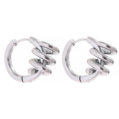 Twisted modern hoop earrings women - product image