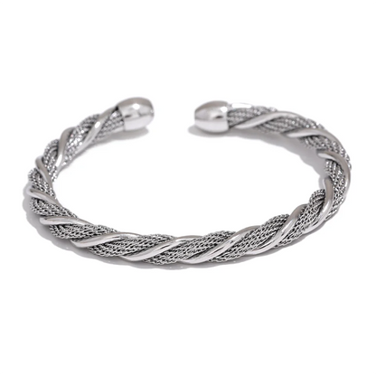 Twisted round cuff contemporary women bracelet - product image