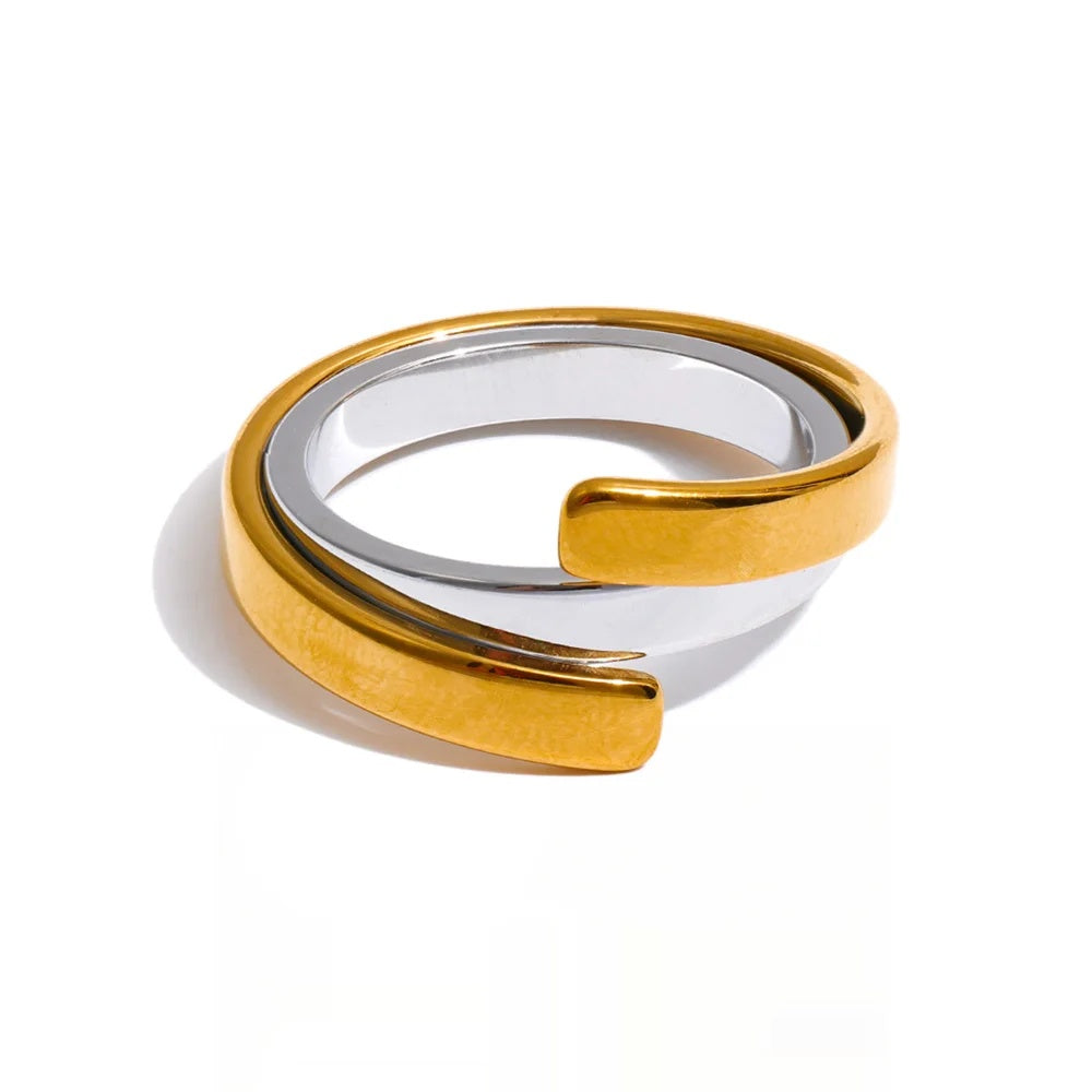 Two color minimalist modern finger ring - product image