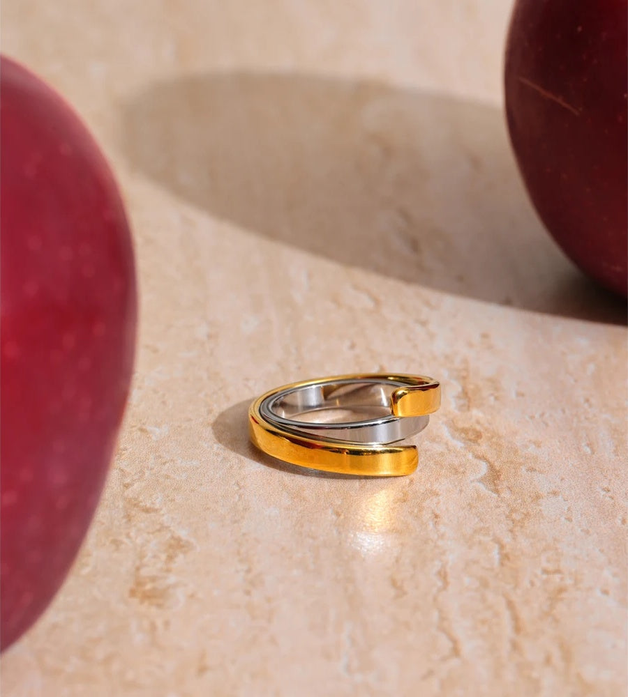 Two color minimalist modern finger ring - product image