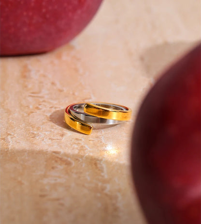 Two color minimalist modern finger ring - product image