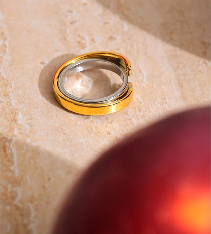 Two color minimalist modern finger ring - product image