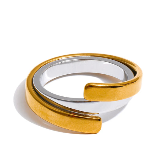 Two color minimalist modern finger ring - product image