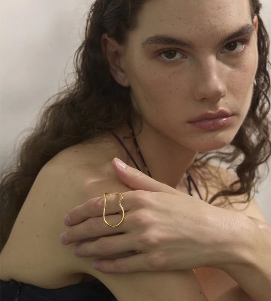 Two finger minimalist contemporary adjustable ring - product image