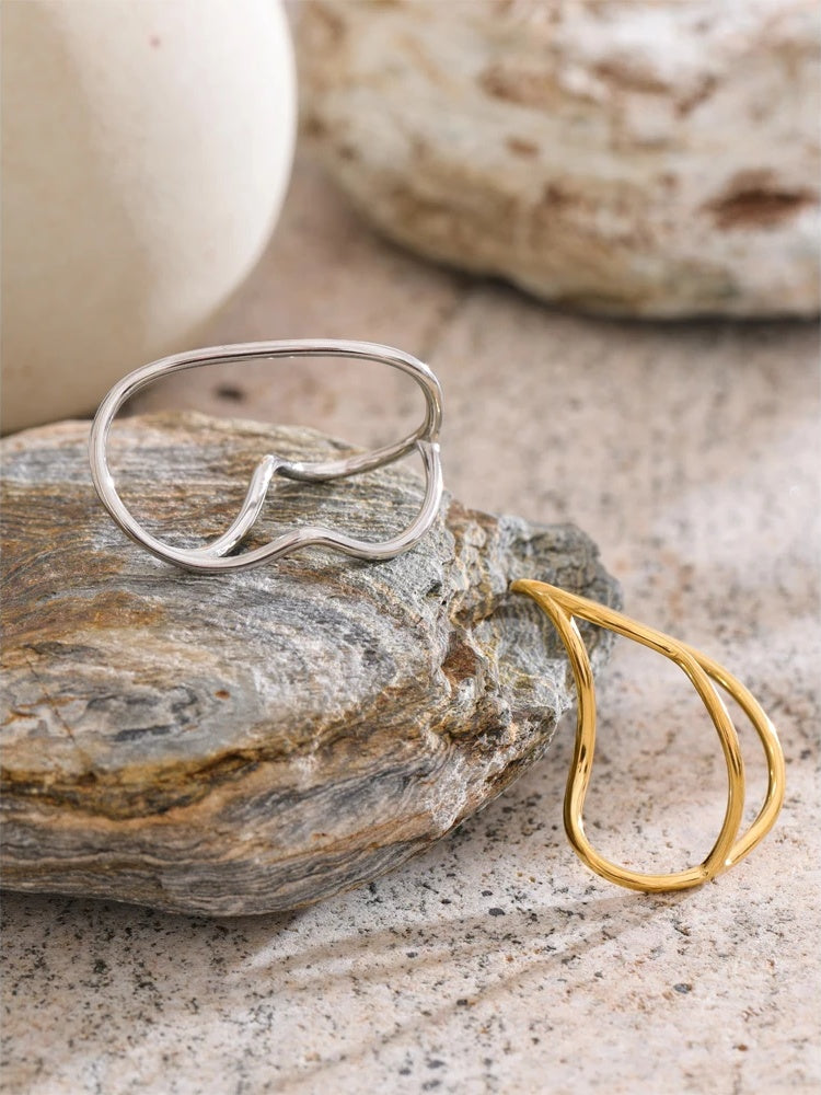 Two finger minimalist contemporary adjustable ring - product image