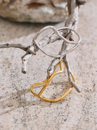 Two finger minimalist contemporary adjustable ring - product image