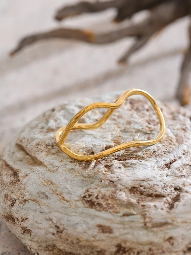 Two finger minimalist contemporary adjustable ring - product image