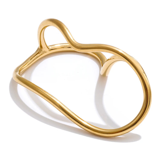Two finger minimalist contemporary adjustable ring - product image