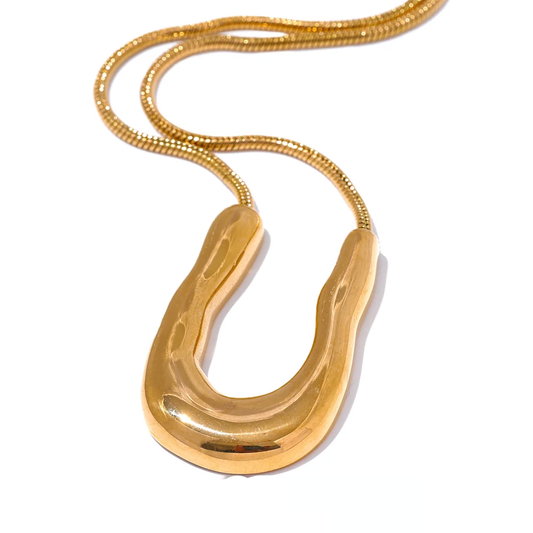 U-shape modern pendant necklace - product image