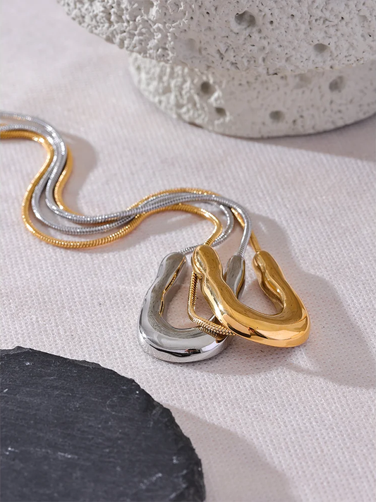 U-shape modern pendant necklace - product image