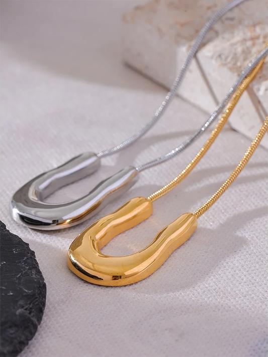 U-shape modern pendant necklace - product image