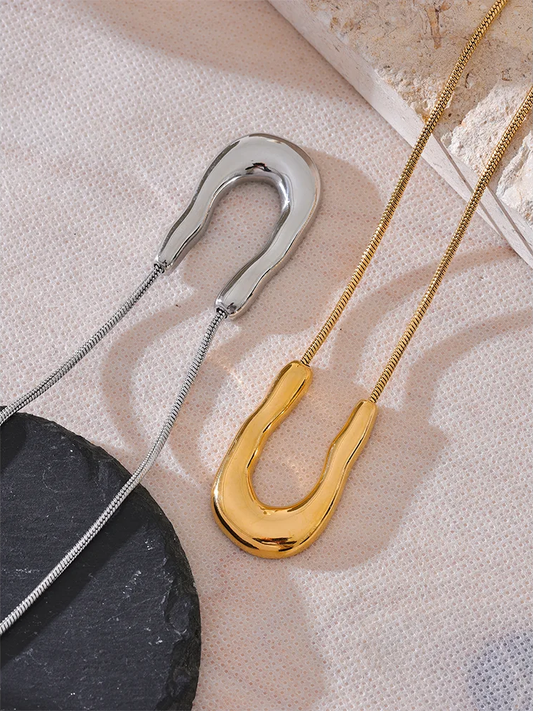 U-shape modern pendant necklace - product image