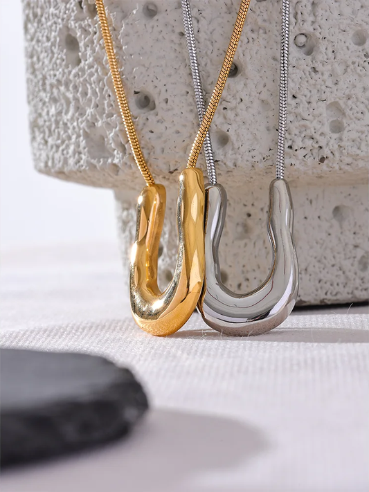 U-shape modern pendant necklace - product image