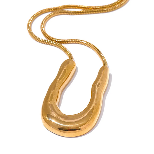 U-shape modern pendant necklace - product image
