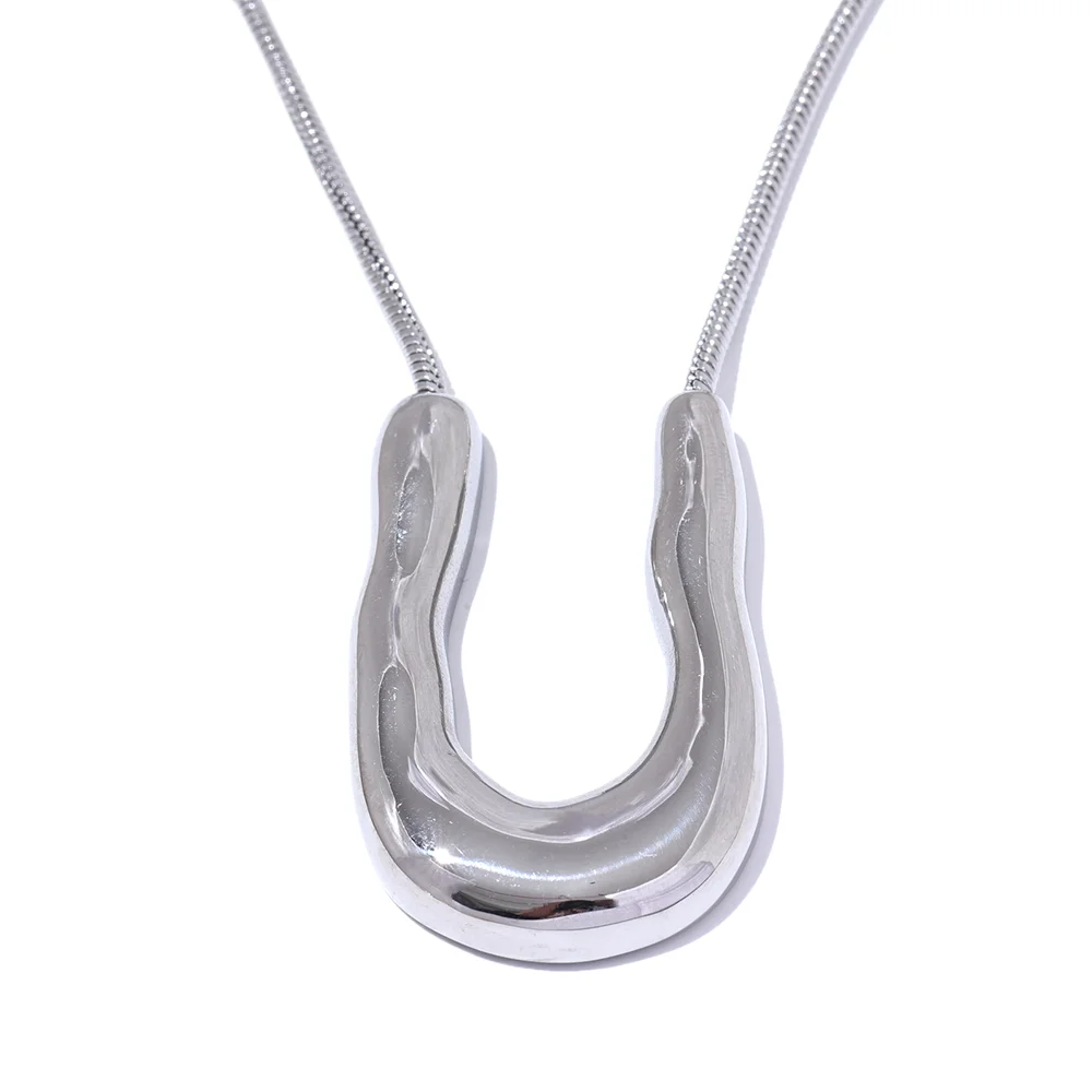 U-shape modern pendant necklace - product image