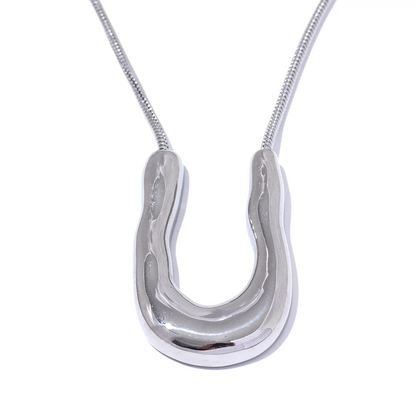 U-shape modern pendant necklace - product image