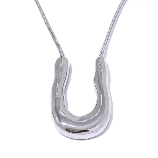 U-shape modern pendant necklace - product image