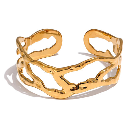 Unique design hollow wide cuff bracelet - product image