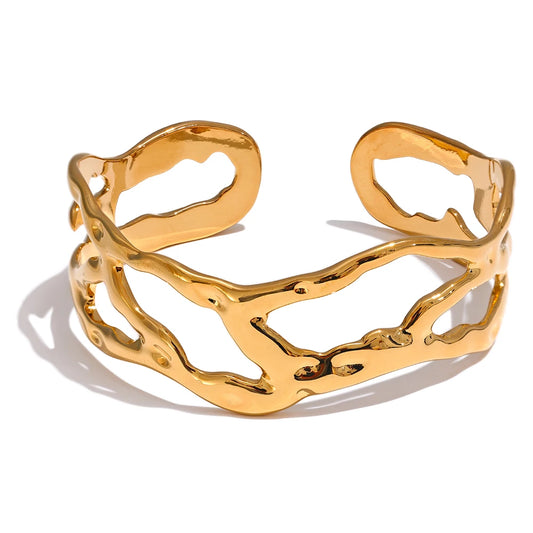 Unique design hollow wide cuff bracelet - product image