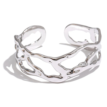 Unique design hollow wide cuff bracelet - product image