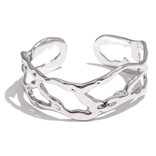 Unique design hollow wide cuff bracelet - product image