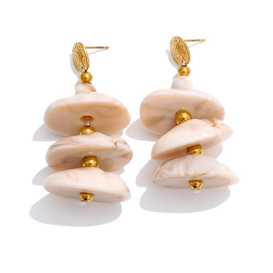 Unique resin minimalist drop earrings - product image