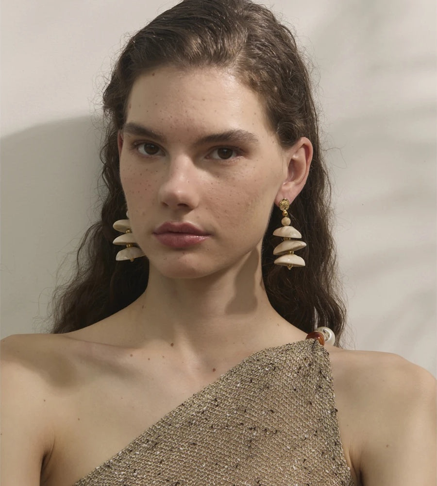 Unique resin minimalist drop earrings - product image